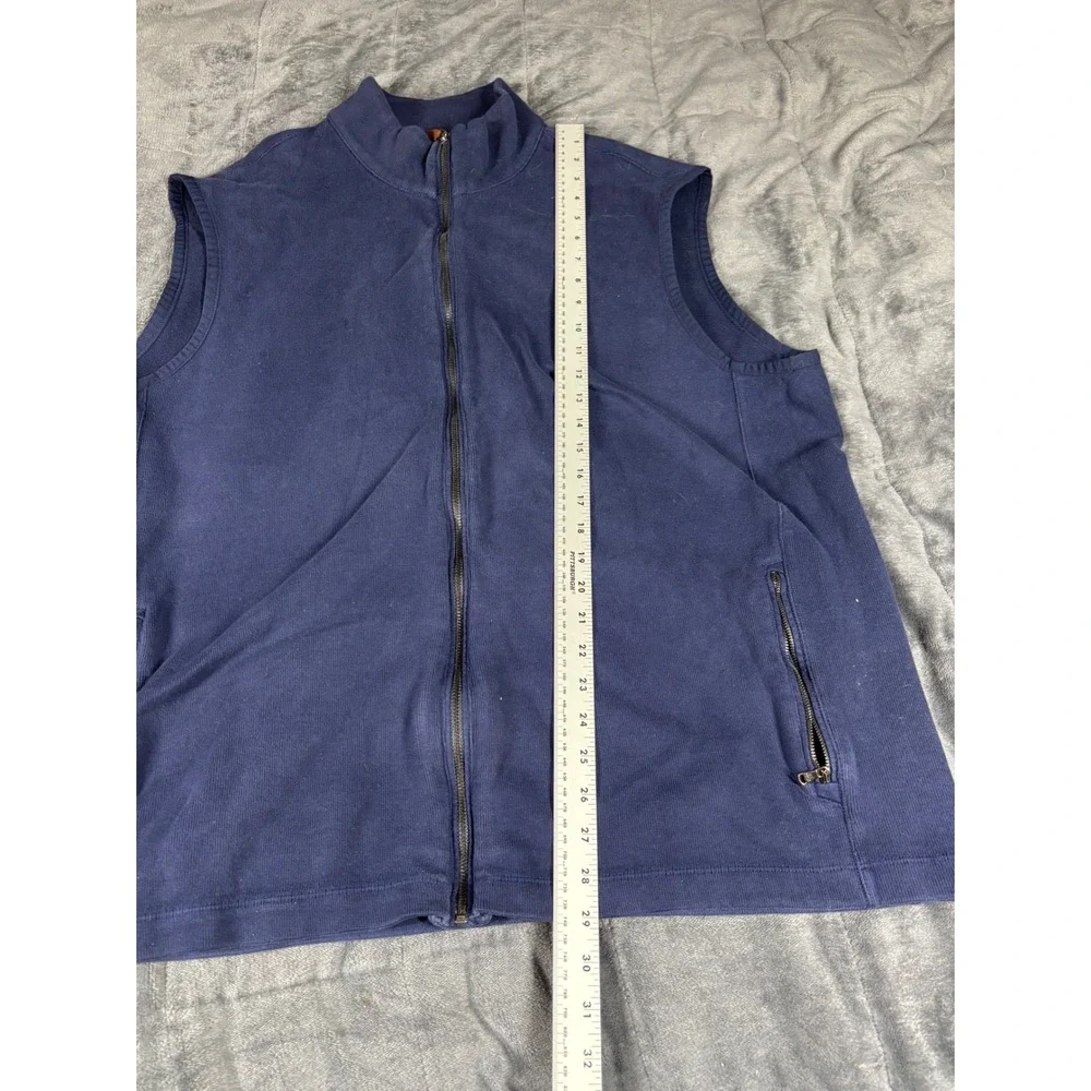 Polo‎ Ralph Lauren Mens XXL Navy Blue Full Zip Mock Neck Sweater Vest 6252